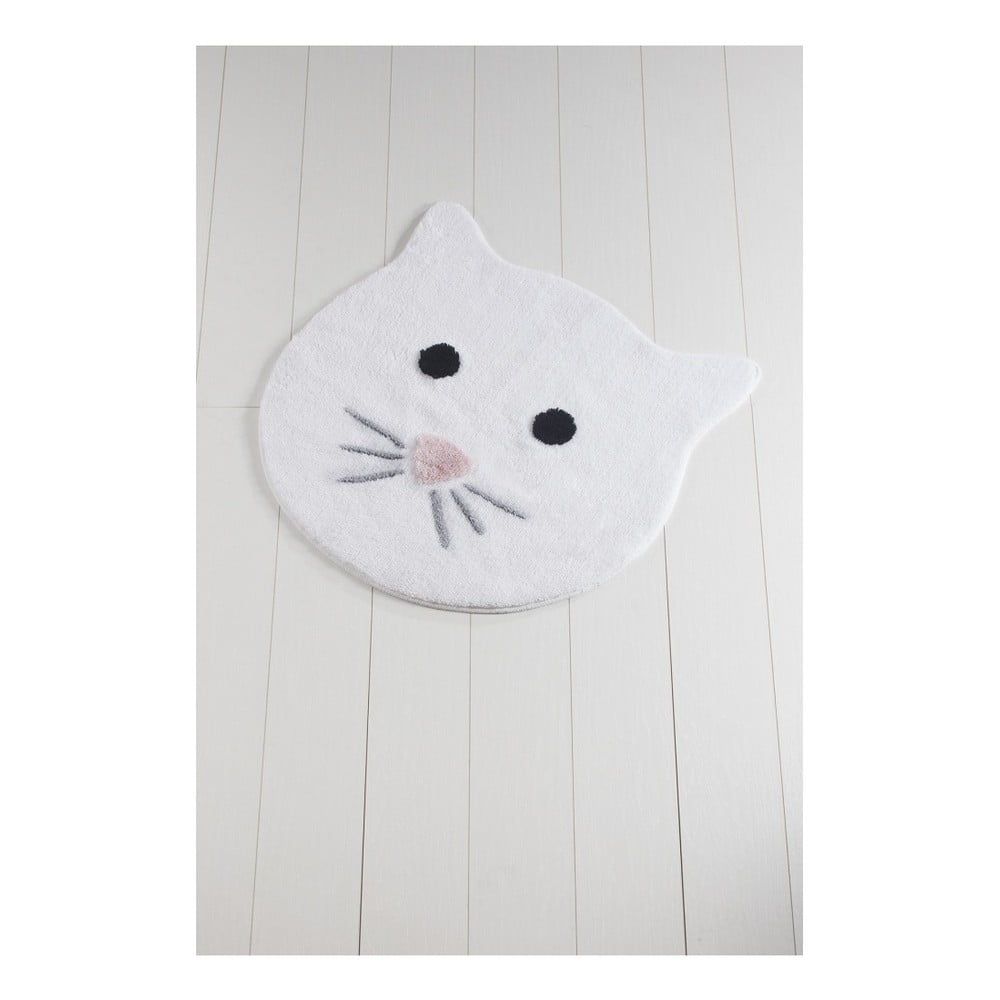Biela kúpeľňová predložka Cat, ⌀ 90 cm - Bonami.sk