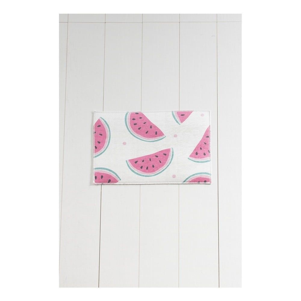 Bielo-ružová kúpeľňová predložka Tropica Watermelon, 60 × 40 cm - Bonami.sk