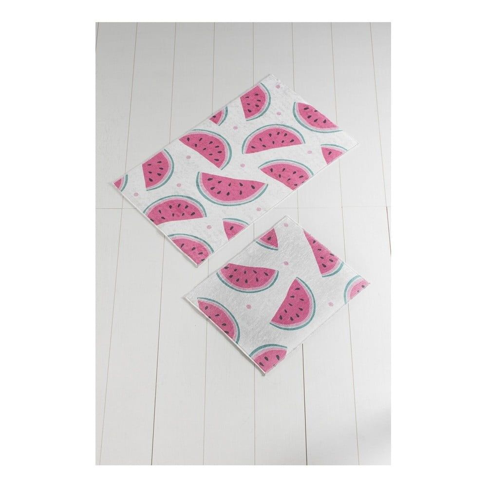 Sada 2 bielo-ružových kúpeľnových predložiek Tropica Watermelon - Bonami.sk