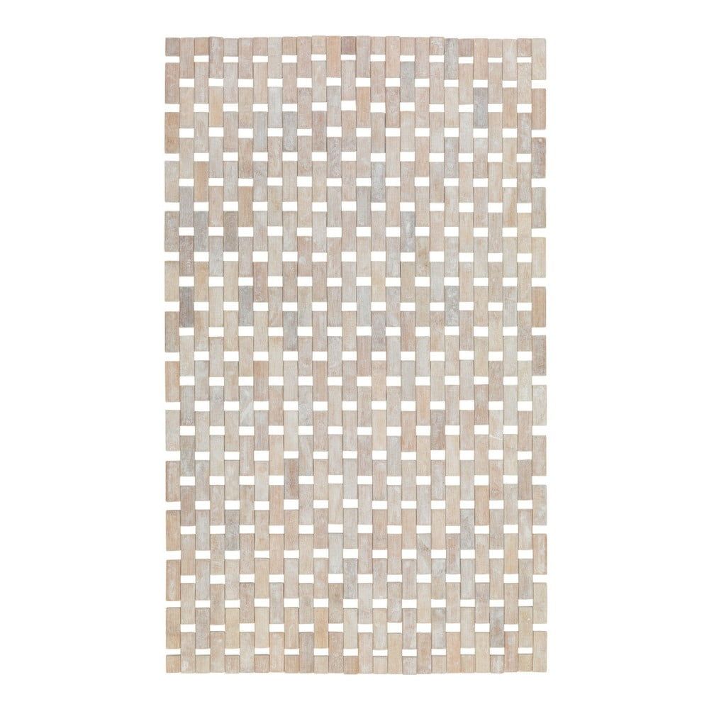 Krémovo-biela kúpeľňová podložka z bambusu Wenko Edna, 80 × 50 cm - Bonami.sk