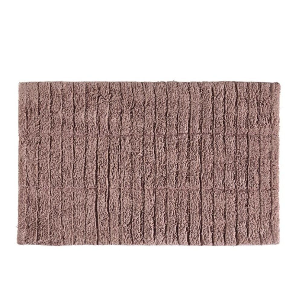 Tmavoružová bavlnená kúpeľňová predložka Zone Tiles, 50 × 80 cm - Bonami.sk