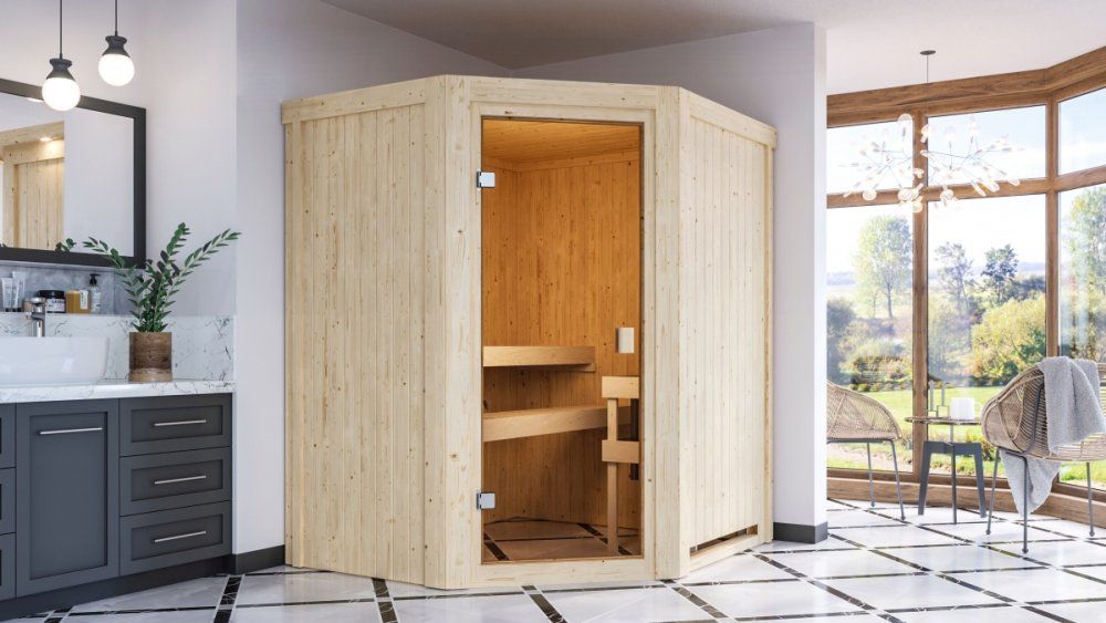 Interiérová fínska sauna 170 x 151 cm Dekorhome - dekorhome.sk