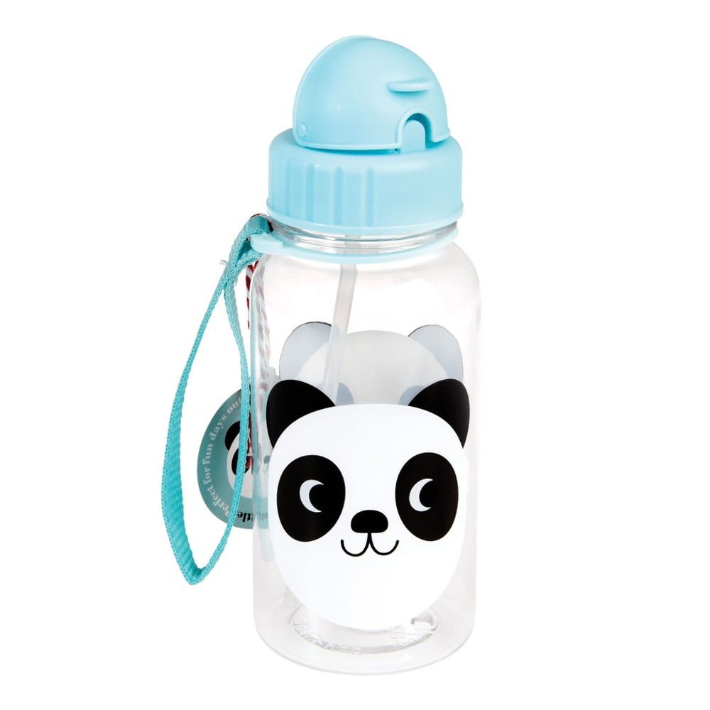 Modrá detská fľaša so slamkou Rex London Miko The Panda, 500 ml - Bonami.sk