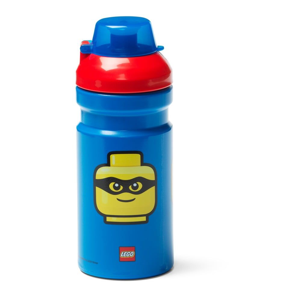 Modrá fľaša na vodu s červeným vekom LEGO® Iconic, 390 ml - Bonami.sk