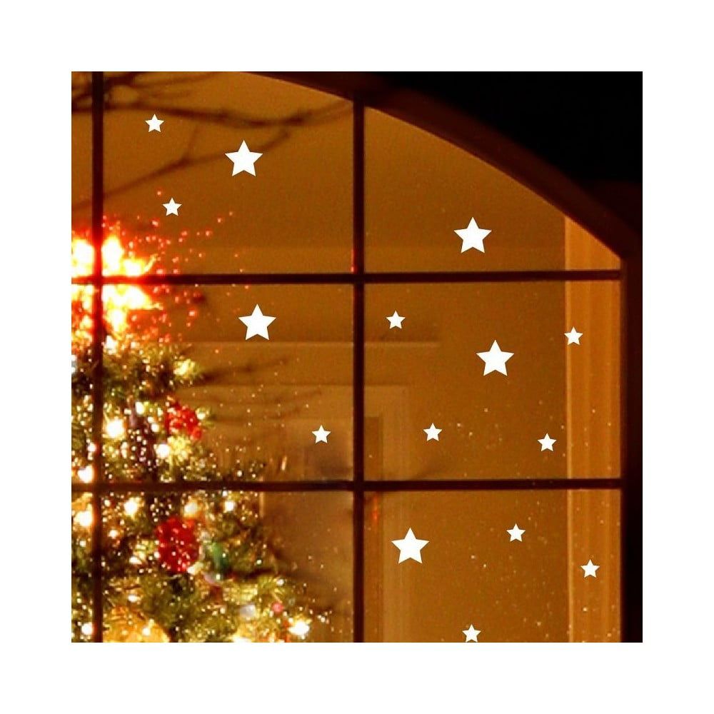 Elektrostatická vianočná samolepka Ambiance Bright White Stars - Bonami.sk