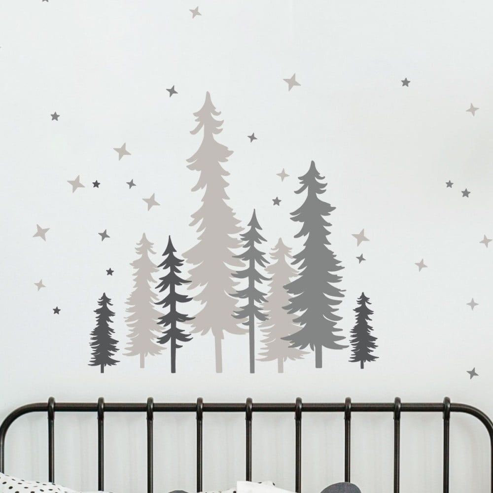 Nástenné detské samolepky Ambiance Forest Trees With Stars - Bonami.sk