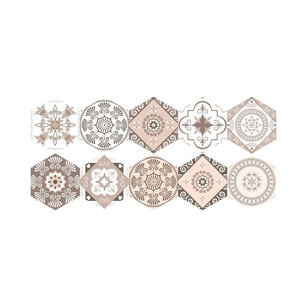 Sada 10 samolepiek na podlahu Ambiance Floor Stickers Hexagons Cornalina, 40 × 90 cm - Bonami.sk