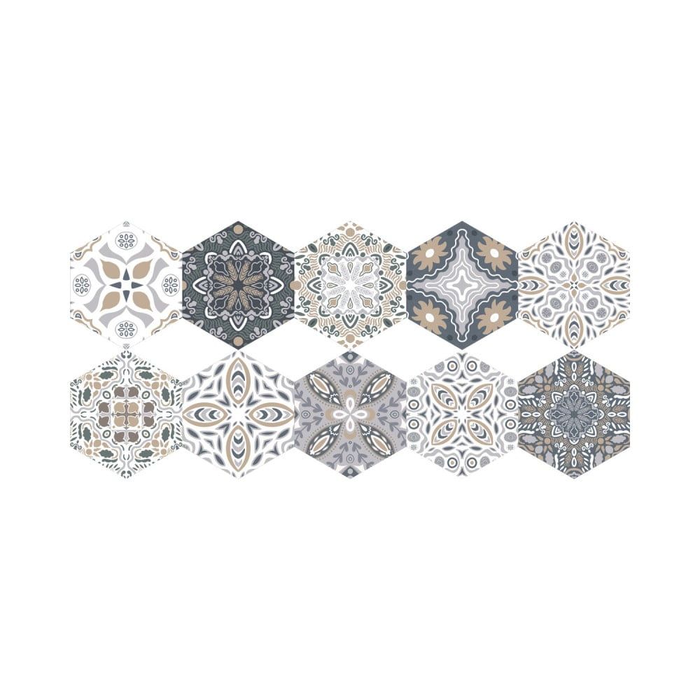 Sada 10 samolepiek na podlahu Ambiance Floor Stickers Hexagons Emilana, 40 × 90 cm - Bonami.sk
