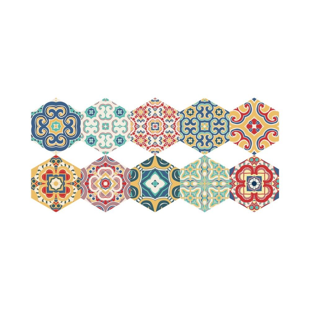 Sada 10 samolepiek na podlahu Ambiance Floor Stickers Hexagons Lorena, 40 × 90 cm - Bonami.sk