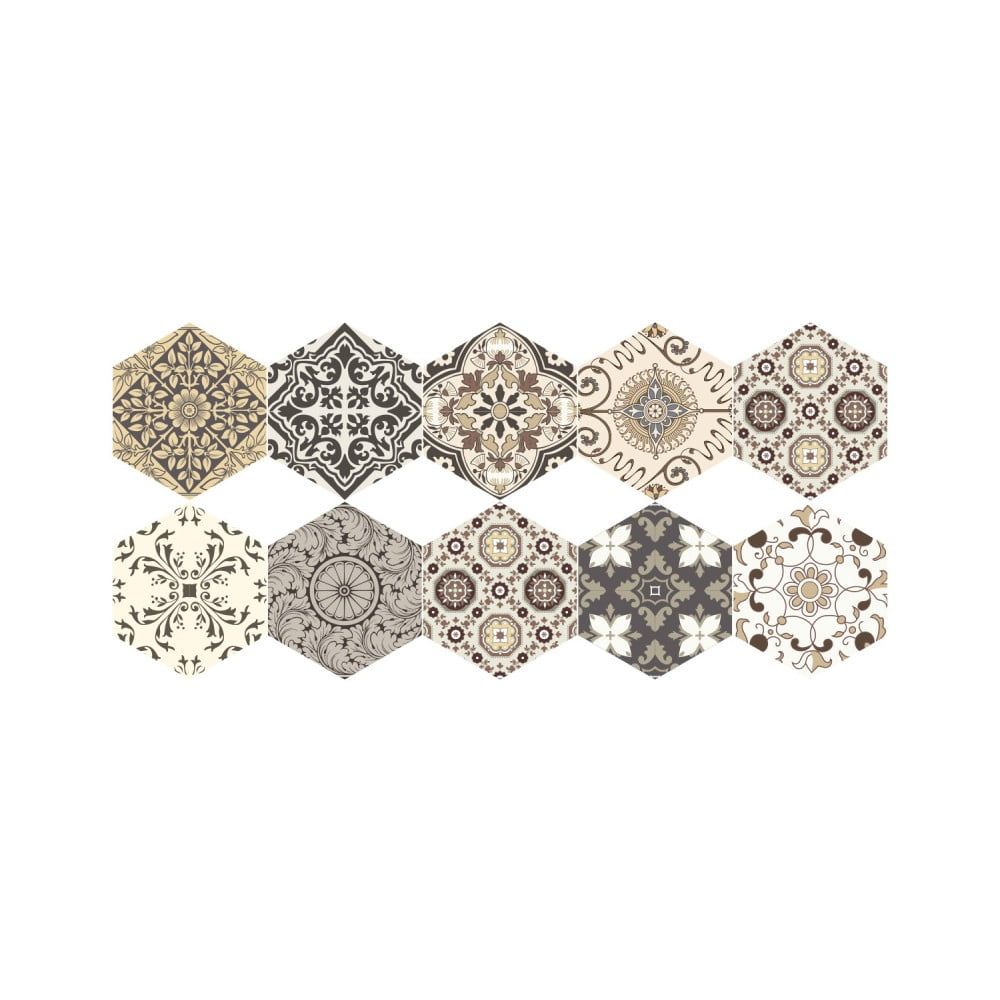 Sada 10 samolepiek na podlahu Ambiance Floor Stickers Hexagons Luiza, 40 × 90 cm - Bonami.sk