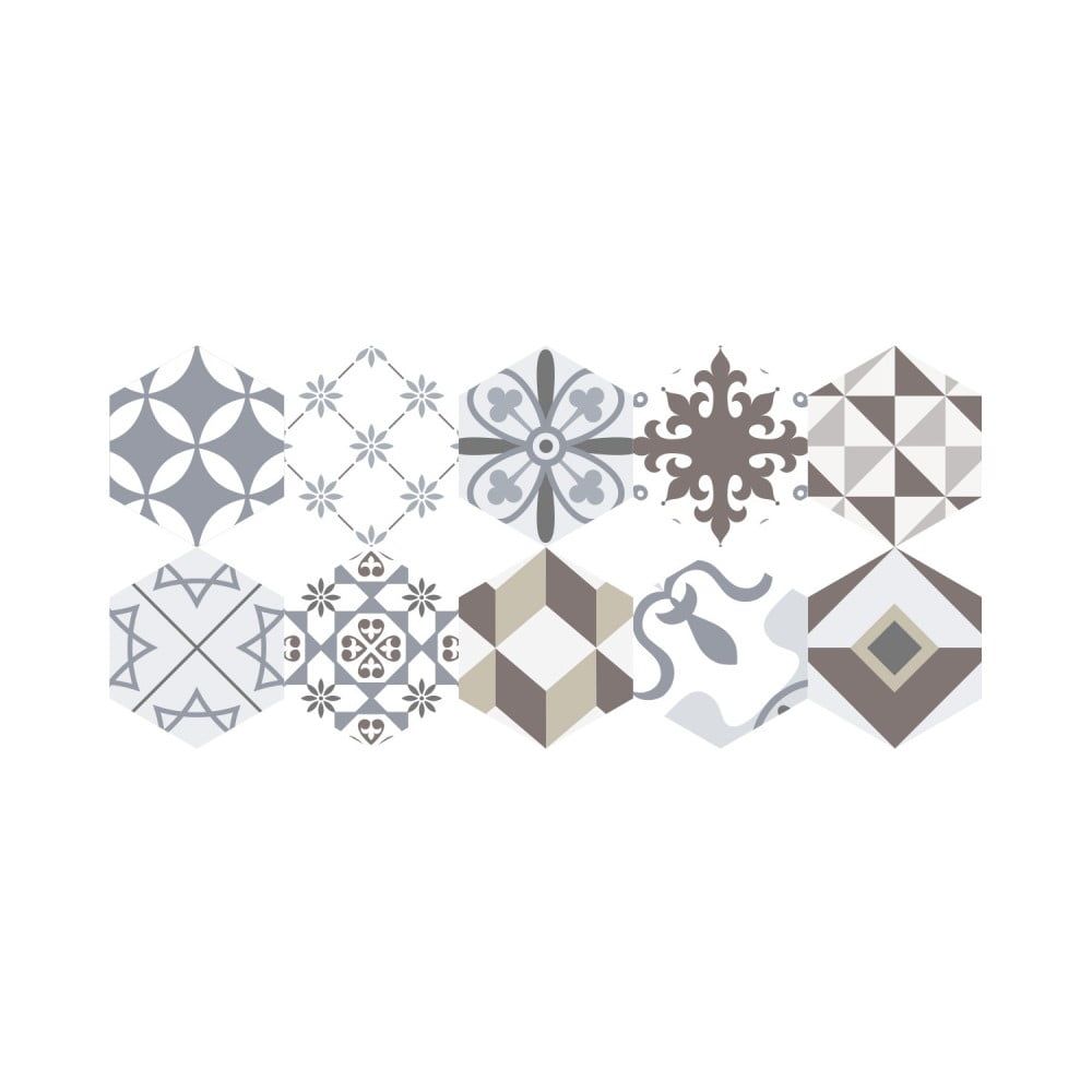 Sada 10 samolepiek na podlahu Ambiance Floor Stickers Hexagons Mariana, 40 × 90 cm - Bonami.sk