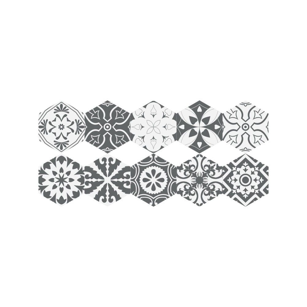 Súprava 10 samolepiek na podlahu Ambiance Hexagons Rosito, 20 × 18 cm - Bonami.sk