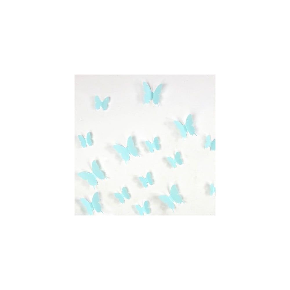 Sada 12 tyrkysových adhezívnych 3D samolepiek Ambiance Butterflies - Bonami.sk