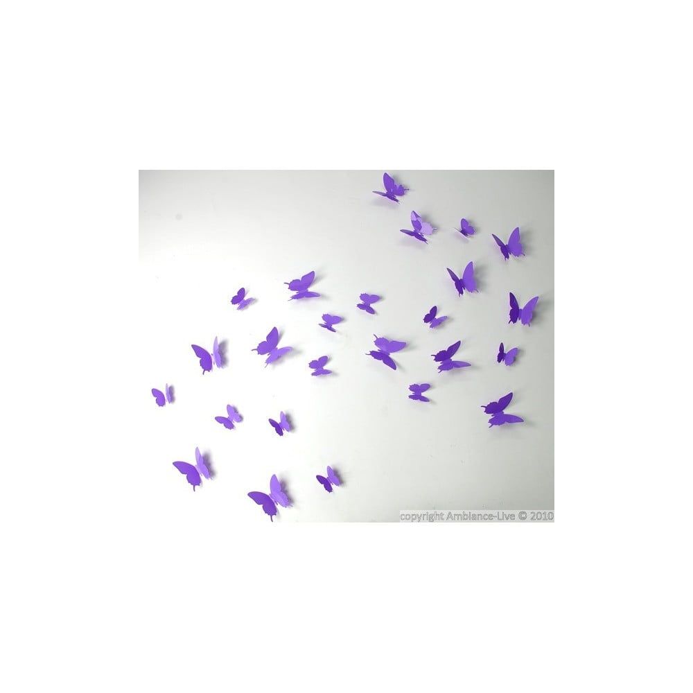Sada 12 fialových samolepiek Ambiance Butterflies - Bonami.sk