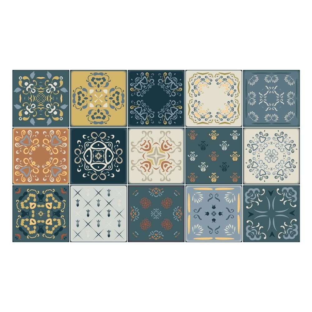 Sada 15 nástenných samolepiek Ambiance Wall Stickers Tiles Azulejos Rio Cuarto, 15 × 15 cm - Bonami.sk