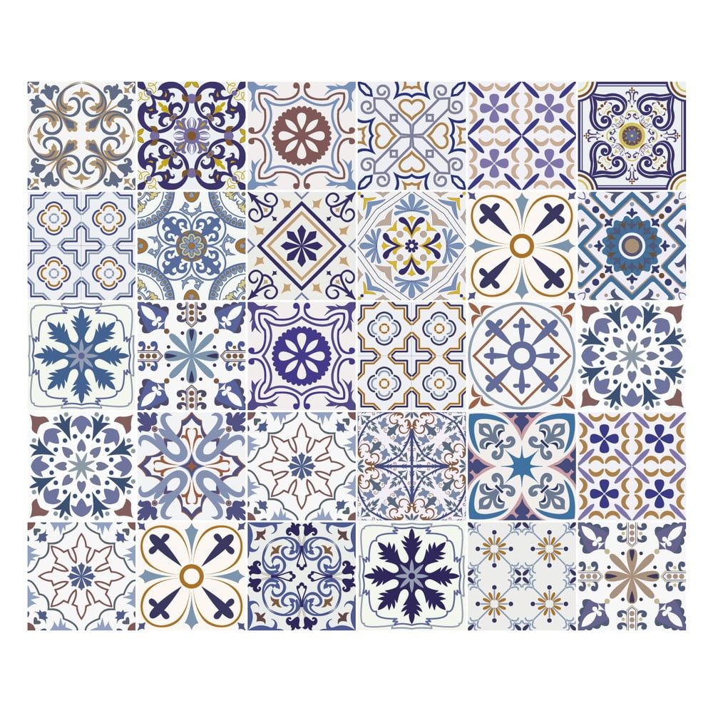 Súprava 30 nástenných samolepiek Ambiance Tiles Azulejos Riviera, 10 × 10 cm - Bonami.sk