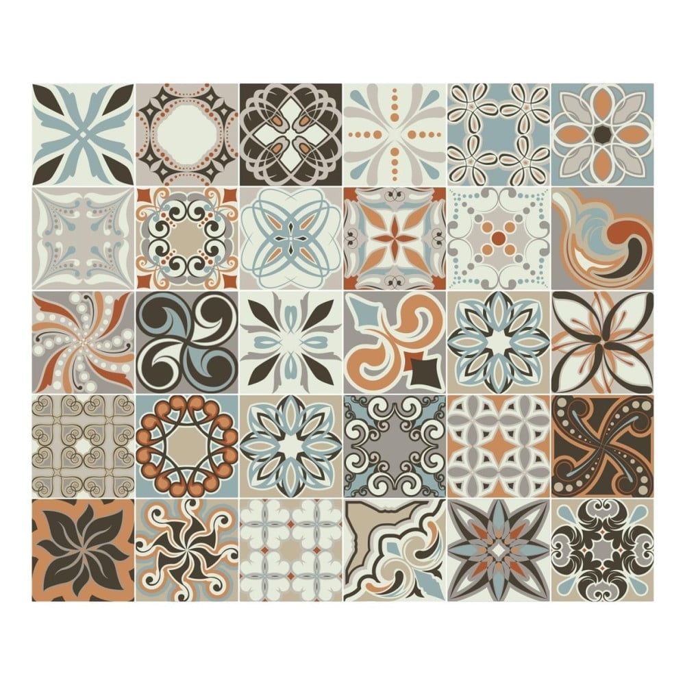 Sada 30 nástenných samolepiek Ambiance Cement Tiles Bali, 10 × 10 cm - Bonami.sk