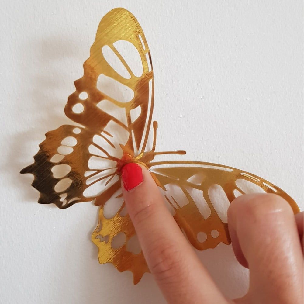 Sada 36 samolepiacich nástenných motýľov v zlatej farbe Ambiance Butterflies Gold - Bonami.sk
