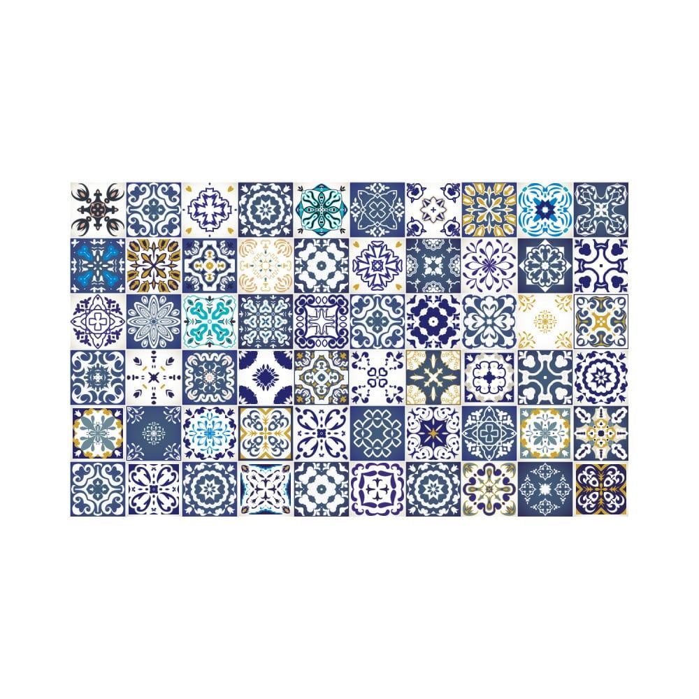 Sada 60 nástenných samolepiek Ambiance Wall Decal Tiles Azulejos Cyprus, 15 × 15 cm - Bonami.sk