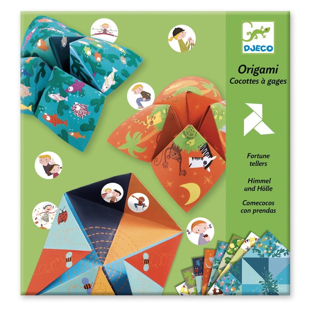 Sada 8 origami papierov so samolepkami Djeco Fortune - Bonami.sk