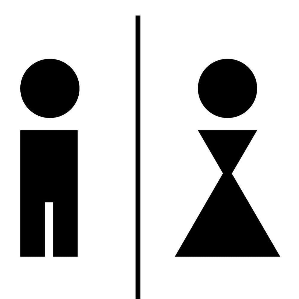Čierna samolepka Ambiance Man And Woman Restroom - Bonami.sk