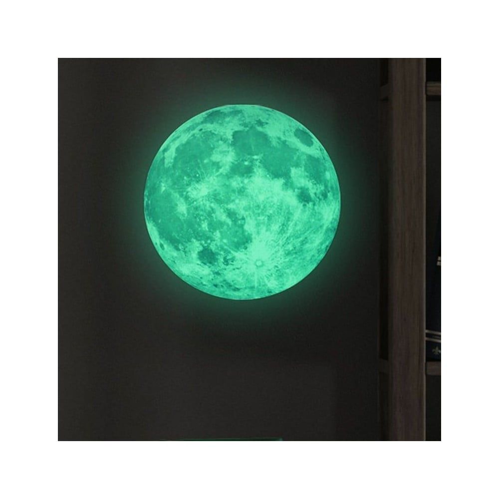 Nástenná svietiaca detská samolepka Ambiance Real Moon, ⌀ 30 cm - Bonami.sk