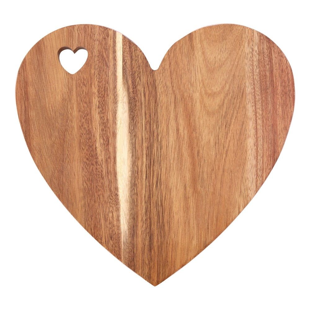 Doska v tvare srdca z akáciového dreva s ružovým okrajom Premier Housewares, 30 × 28 cm - Bonami.sk