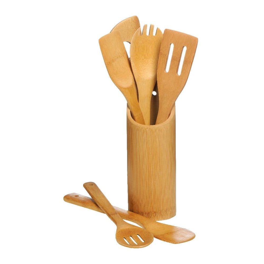 Sada 6 kuchynských nástrojov s držiakom Premier Housewares Bamboo - Bonami.sk