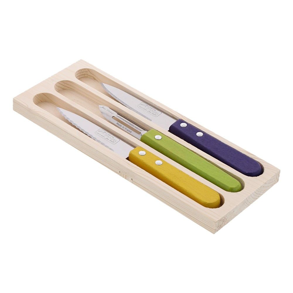 Sada 2 nožov a škrabky z antikoro ocele na lúpanie v darčekovom balení Jean Dubost Vegetable - Bonami.sk