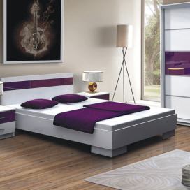 DUBLIN posteľ 160x200, biela/fialová
