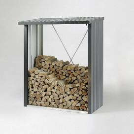 Biohort Multifunkční sklad krbového dreva - drevník WoodStock 157 x 102 (tmavo sivá metalíza)
