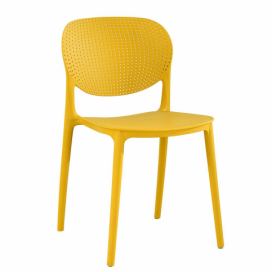 Plastová stolička FEDRA stohovateľná Tempo Kondela Žltá
