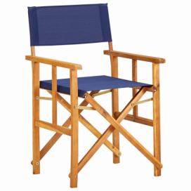 Režisérska stolička akáciové drevo Dekorhome Modrá