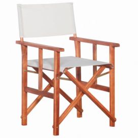 Režisérska stolička akáciové drevo Dekorhome Biela