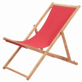 Skladacia plážová stolička látková Červená