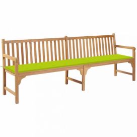 Záhradná lavička s poduškou 240 cm Dekorhome Zelená
