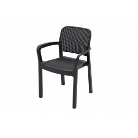 DEOKORK Záhradná plastová stolička KARA (antracit)
