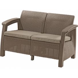 Deokork Záhradná ratanová pohovka 2-miestna CORFU LOVE SEAT (cappuccino)