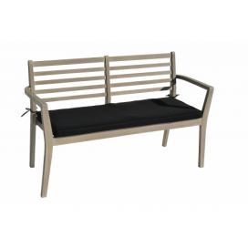 DEOKORK Záhradné lavica s poduškou CHESTERFIELD (sivá patina)