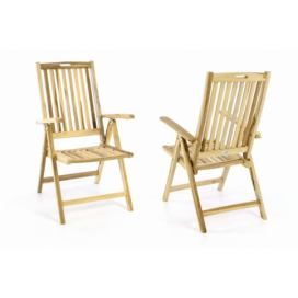 Divero 55328 Záhradná skladacia stolička drevená - Sada 2 ks