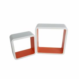 Poličky (2 ks) Fido - biela / oranžová
