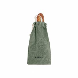 Látkový vak na chlieb s prímesou ľanu Linen Couture Bag Green Moss, výška 42 cm