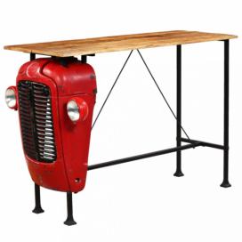 Barový stôl červená / hnedá / čierna Dekorhome 150x60x107 cm