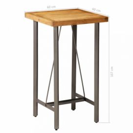 Barový stôl hnedá / čierna Dekorhome 60x60x107 cm