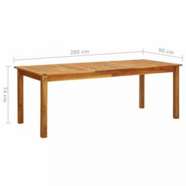 Záhradný stôl hnedá Dekorhome 200x90x74 cm