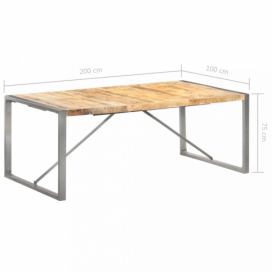 Jedálenský stôl hnedá / sivá Dekorhome 200x100x75 cm