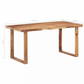 Jedálenský stôl masívne drevo Dekorhome 160x80x76 cm