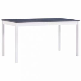 Jedálenský stôl masívne drevo Dekorhome Biela / sivá
