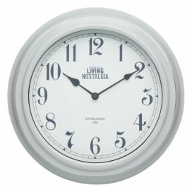 Nástenné hodiny Kitchen Craft Living Nostalgia Grey, ⌀ 25,5 cm
