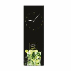 Nástenné hodiny Styler Glassclock Mojito, 20 × 60 cm